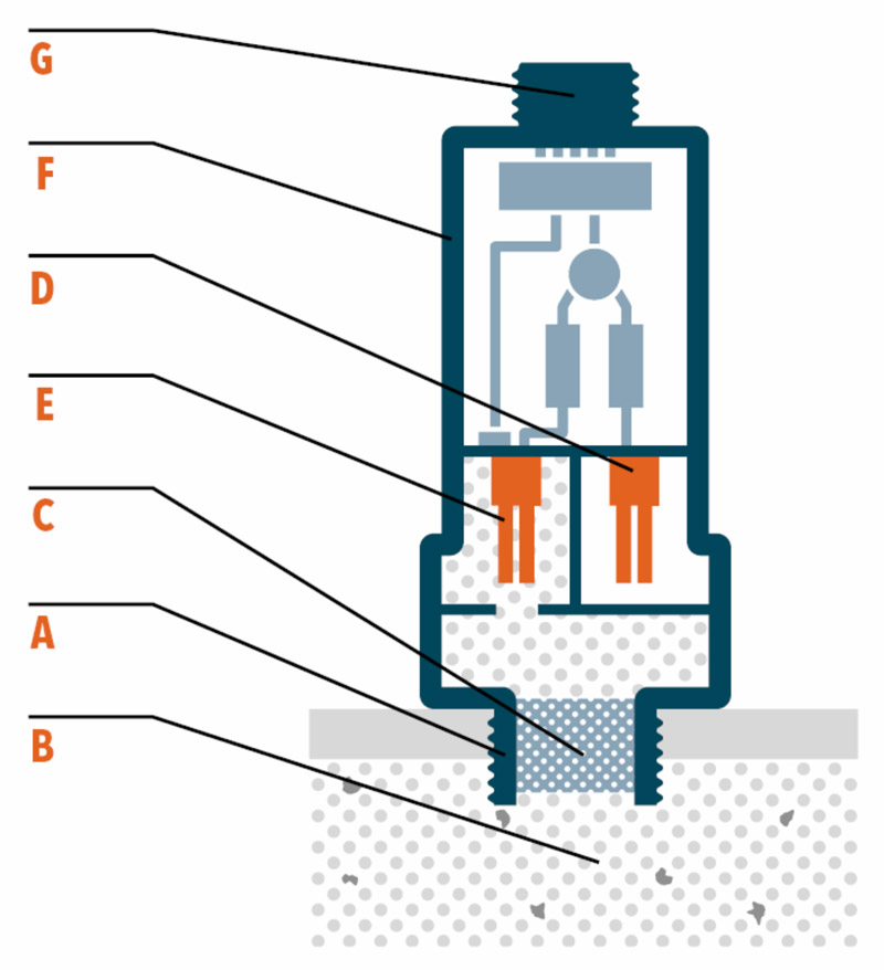 Image: Functional principle of Trafag’s gas density sensor