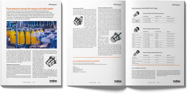 Whitepaper "Front-flush pressure sensors for viscous and solids-containing media"