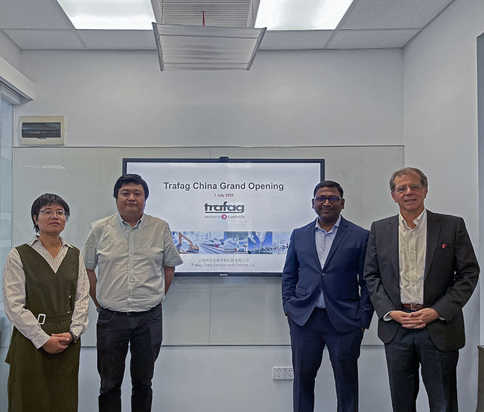 Shelley ZOU Shengling (China Intergrated), Herbert Zhu (Trafag China Sales Manager), Shanthakumar Ganesan (Trafag Area Sakes Manager for China) Nicolas Musy (China Intergrated)